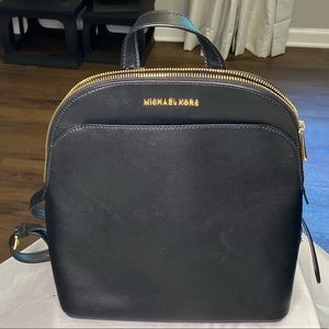 BLACK LEATHER MICHAEL KORS BACKPACK